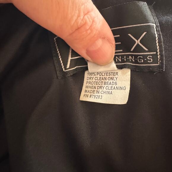 Vintage Alex Evenings Black Beaded Slip Y2K 90’s Dress Sz 8 Asymmetrical - Picture 10 of 15